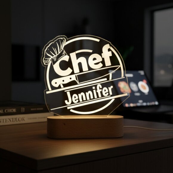 Chef Night Light – Personalized LED Nightlight for Food Lovers - Picture 8 of 8